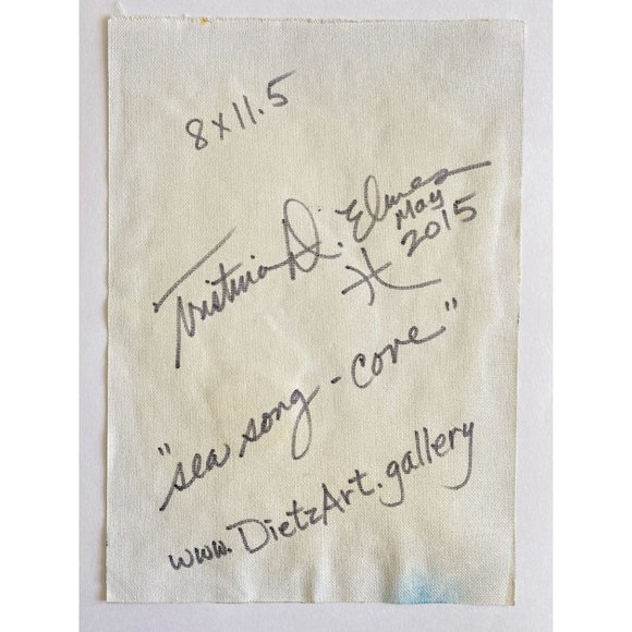 Sea Song Cove - Original Art Handmade Blue Green Mixed Media Artwork by Tristina - Picture 10 of 10